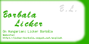 borbala licker business card