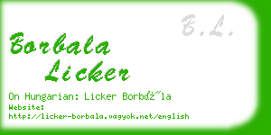 borbala licker business card